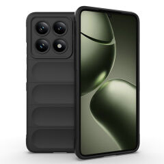 Xiaomi 14T Kılıf Esnek TPU Oyuklu Arka Yüzey Tasarımlı Etnik Silikon Kapak Siyah