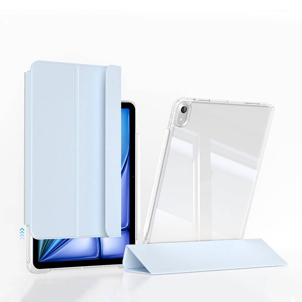 iPad Air 13 2025 M3 Kılıf Magnetik Ayrılabilen Airbagli Sliding Tablet Kılıfı Mavi Açık
