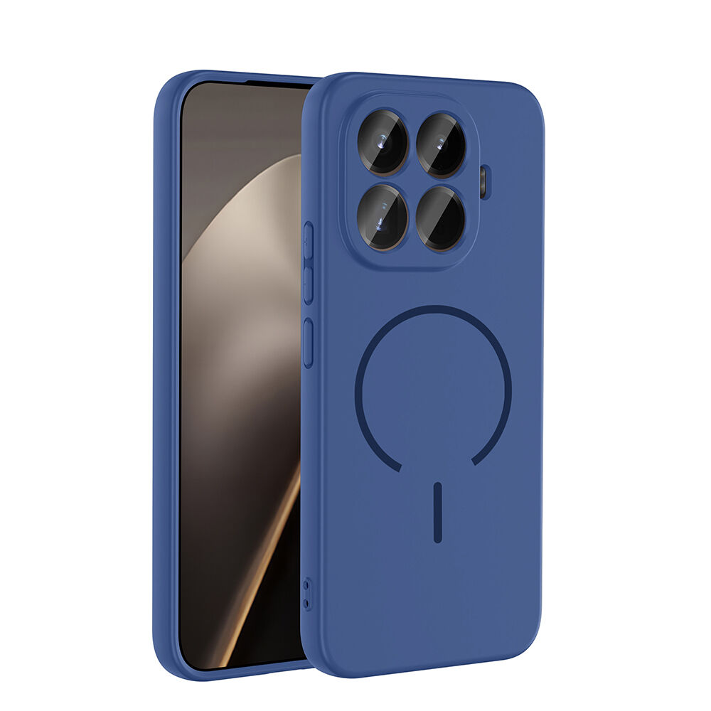 Xiaomi 15T Pro Kılıf Meta Lansman M-Safe Kamera Korumalı içi Kadife Yumuşak Renkli Süet Silikon Lacivert