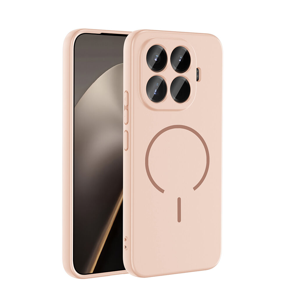 Xiaomi 15T Pro Kılıf Meta Lansman M-Safe Kamera Korumalı içi Kadife Yumuşak Renkli Süet Silikon Rose Pembe