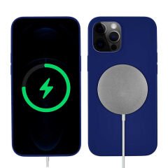iPhone 13 Pro Max Kılıf Silksafe Wireless Kapak Mavi