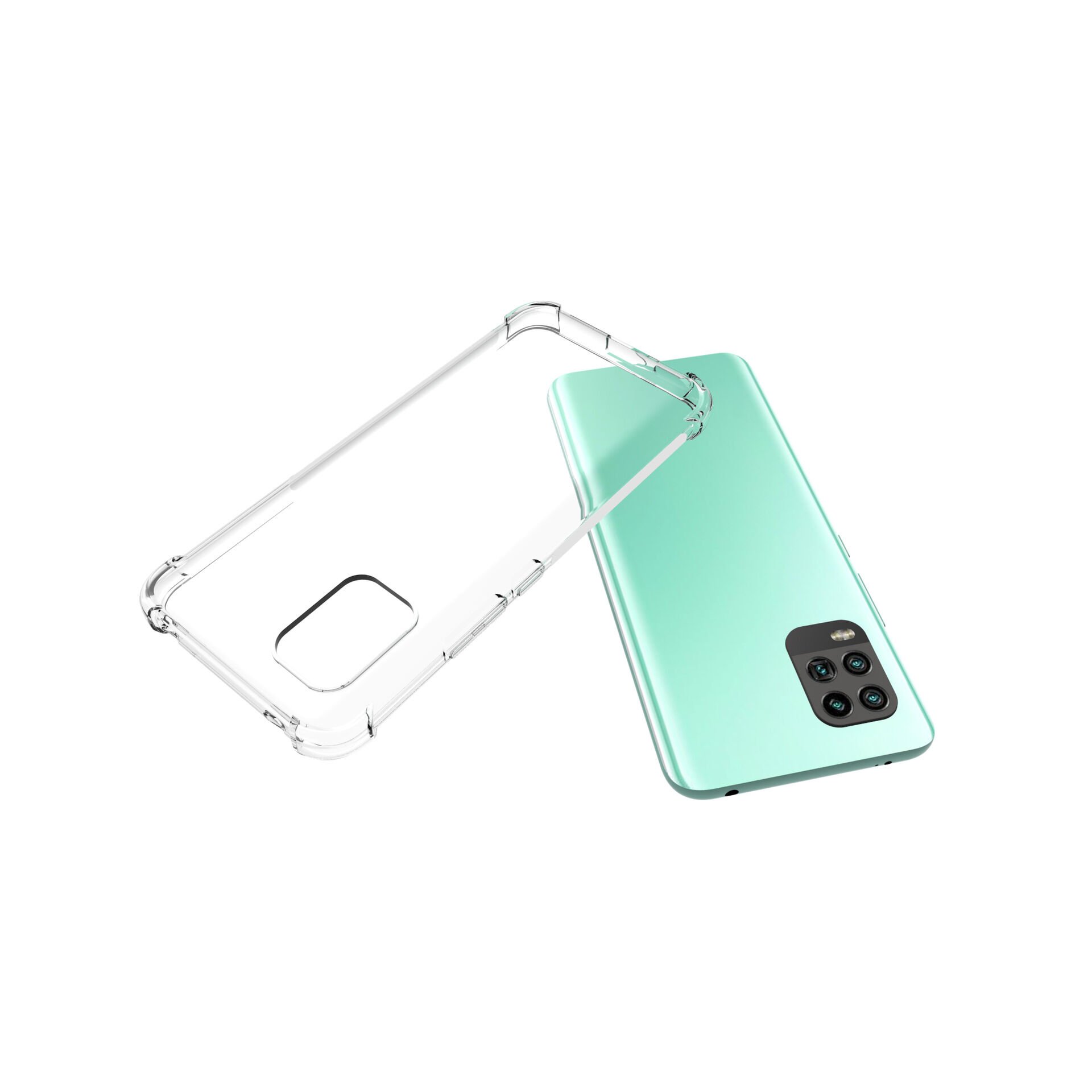 Xiaomi Mi 10 Lite Kılıf Nitro Anti Shock Darbe Emici Köşe Korumalı Şeffaf Silikon Kapak Renksiz