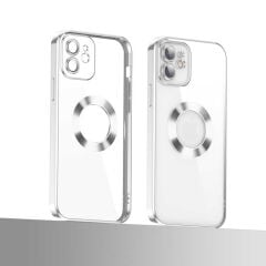 iPhone 11 Kılıf Kamera Korumalı Logo Gösteren Omega Kapak Mavi Açık