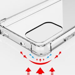 Xiaomi Redmi Note 10S Kılıf Nitro Anti Shock Darbe Emici Köşe Korumalı Şeffaf Silikon Kapak