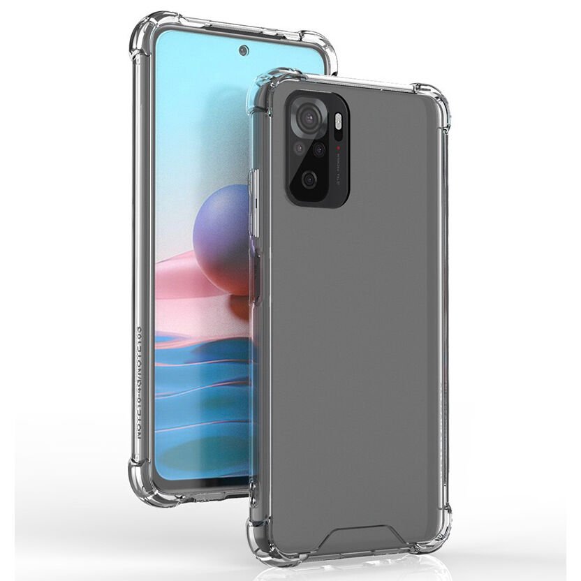 Xiaomi Redmi Note 10S Kılıf Nitro Anti Shock Darbe Emici Köşe Korumalı Şeffaf Silikon Kapak Renksiz