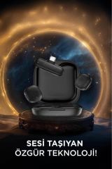 02 Siyah AI Destekli ANC Gürültü Önleyici Şarj Kutulu Kablosuz Yaka Mikrofonu