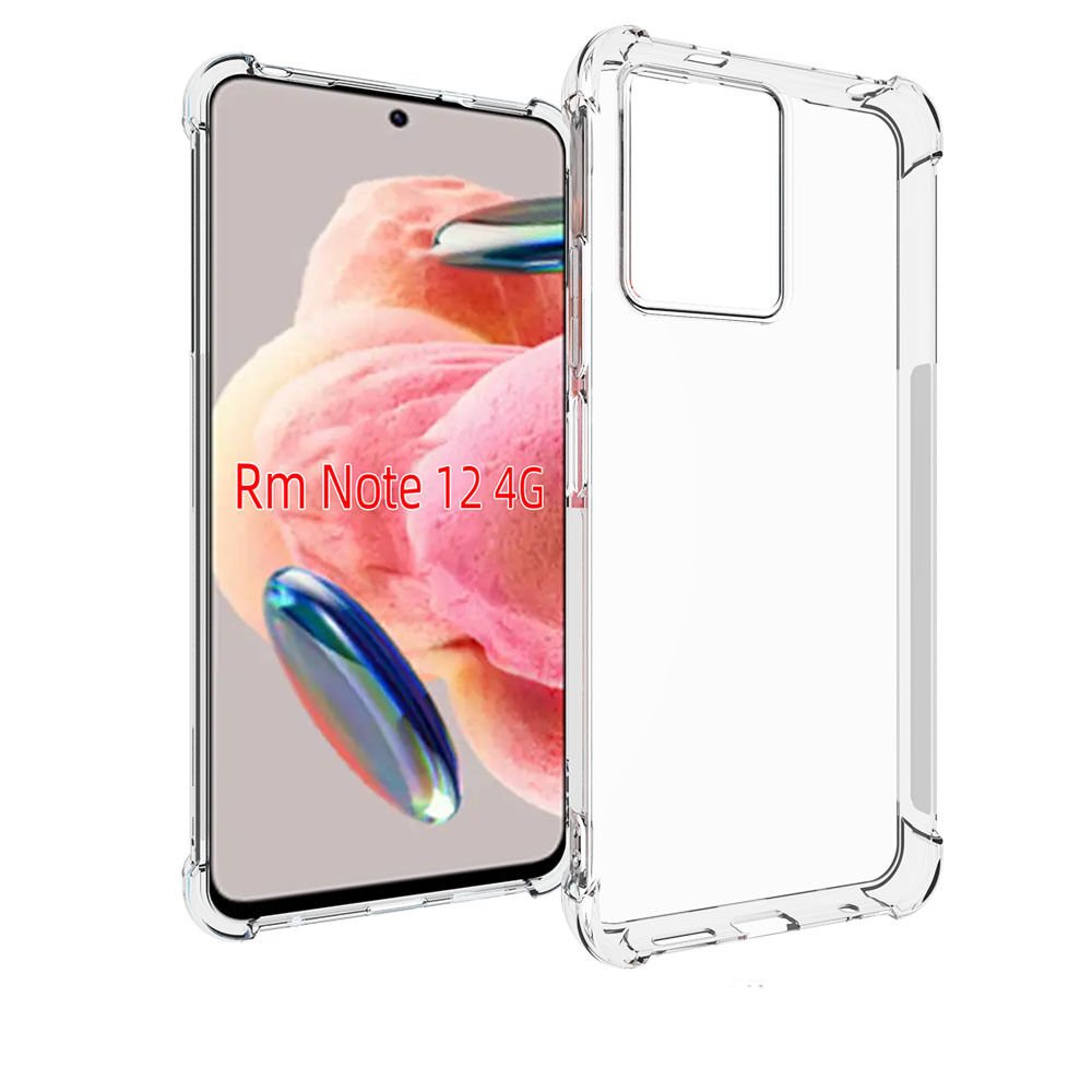 Xiaomi Redmi Note 12 4G Kılıf Nitro Anti Shock Darbe Emici Köşe Korumalı Şeffaf Silikon Kapak