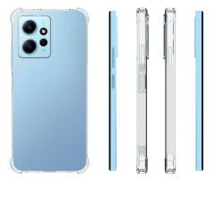 Xiaomi Redmi Note 12 4G Kılıf Nitro Anti Shock Darbe Emici Köşe Korumalı Şeffaf Silikon Kapak Renksiz