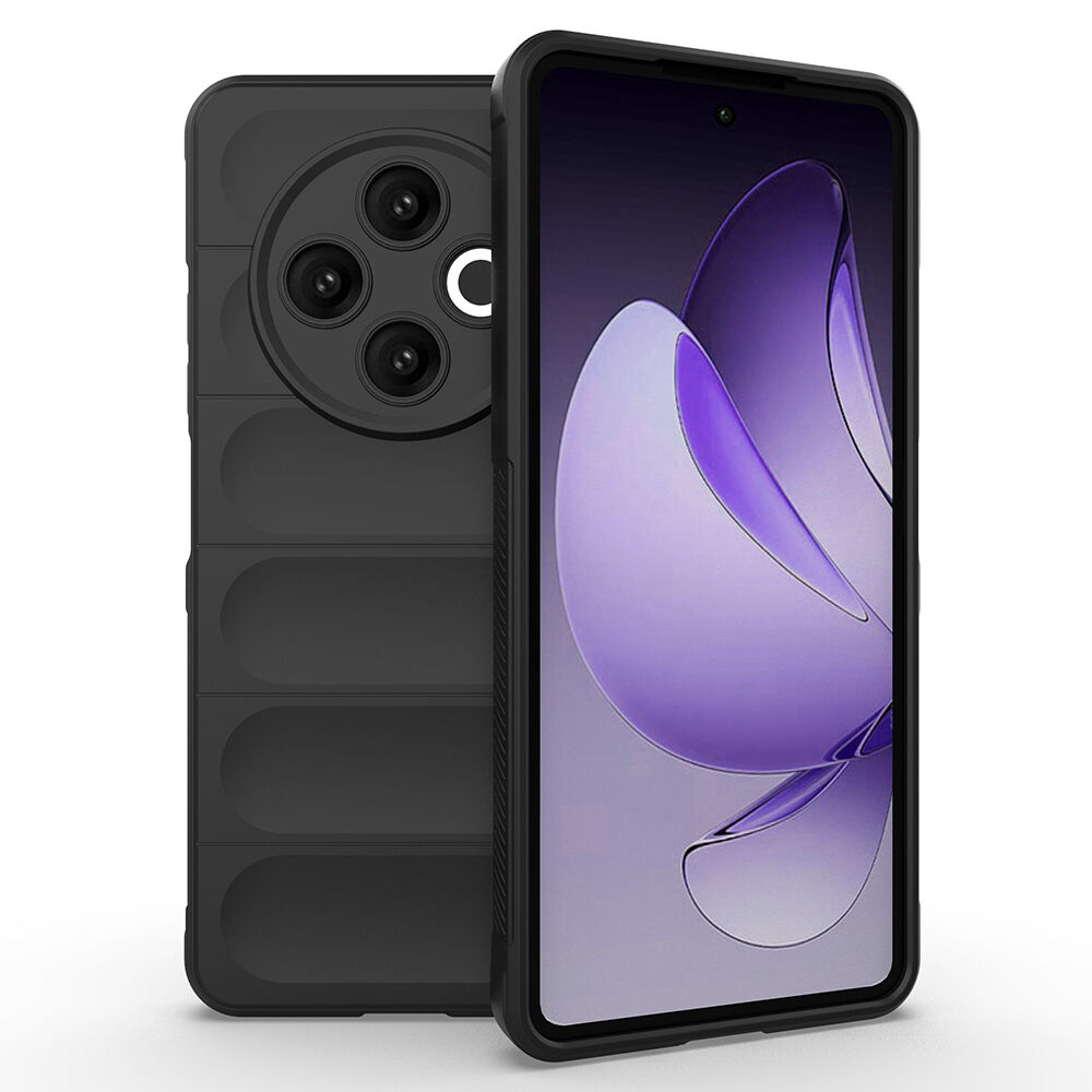 Tecno Spark 30 4G Kılıf Esnek TPU Oyuklu Arka Yüzey Tasarımlı Etnik Silikon Kapak Siyah