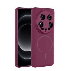 Xiaomi 14 Ultra Kılıf Meta Lansman M-Safe Kamera Korumalı içi Kadife Yumuşak Renkli Süet Silikon