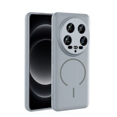 Xiaomi 14 Ultra Kılıf Meta Lansman M-Safe Kamera Korumalı içi Kadife Yumuşak Renkli Süet Silikon