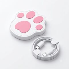 Kedi Pati Tasarimli Manyetik Hızlı Kablosuz Şarj Pedi - iPhone MagSafe & Android Uyumlu Şarj Aleti