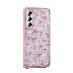 Samsung Galaxy A55 Kılıf Taşlı ve Simli Tasarım Azra Kapak