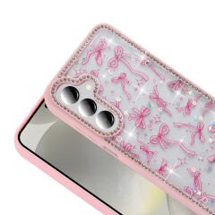 Samsung Galaxy A55 Kılıf Taşlı ve Simli Tasarım Azra Kapak