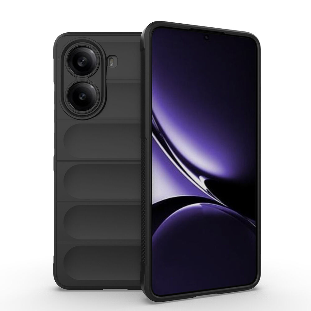 Xiaomi Poco X7 Pro Kılıf Esnek TPU Oyuklu Arka Yüzey Tasarımlı Etnik Silikon Kapak Siyah