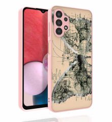 Samsung Galaxy A13 4G Kılıf Desenli Kamera Korumalı Parlak Nora Kapak