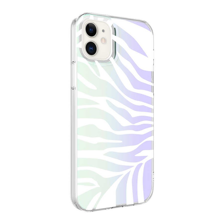 iPhone 11 Kılıf M-Blue Desenli Kapak Zebra No1