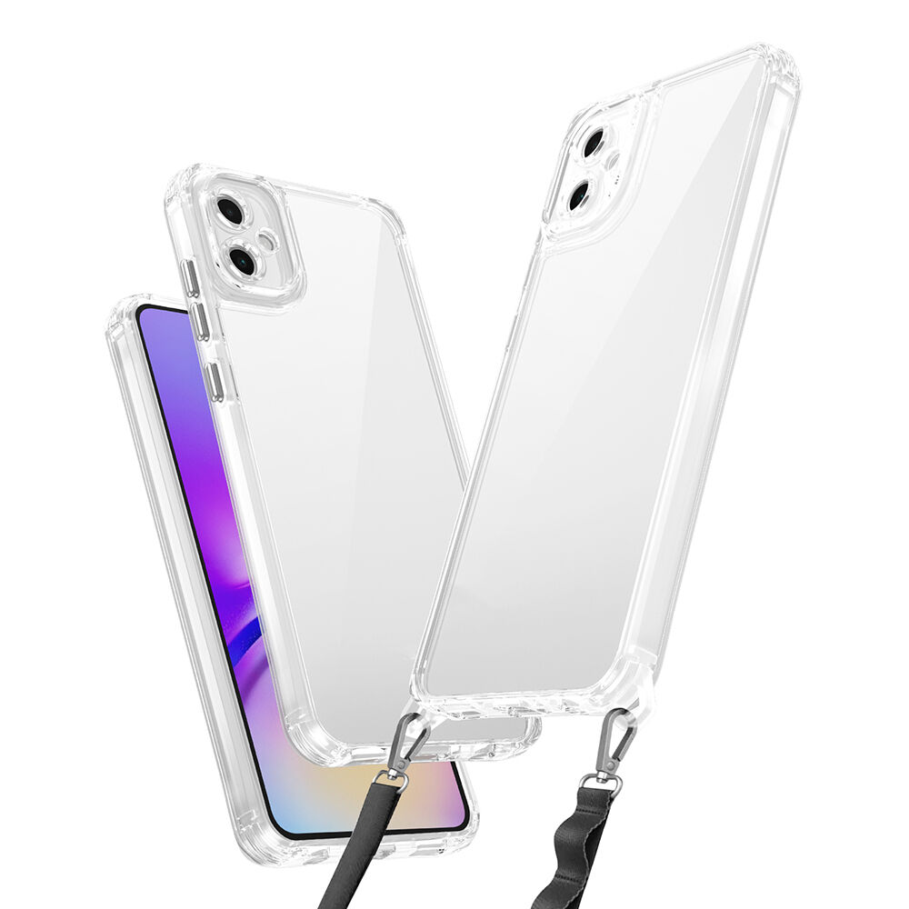 Samsung Galaxy A06 Kılıf Airbagli Takılabilir Askı Aparatlı Snap Silikon Kapak Şeffaf