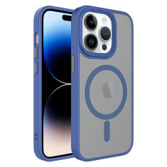 iPhone 13 Pro Kılıf Mat Arka Yüzey Wireless Şarj Özellikli Flet Magsafe Kapak kılıf