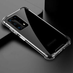 Huawei P40 Pro Kılıf Nitro Anti Shock Darbe Emici Köşe Korumalı Şeffaf Silikon Kapak Renksiz