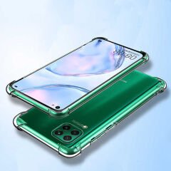 Huawei P40 Lite Kılıf Nitro Anti Shock Darbe Emici Köşe Korumalı Şeffaf Silikon Kapak