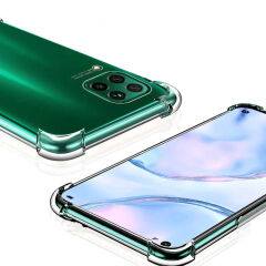 Huawei P40 Lite Kılıf Nitro Anti Shock Darbe Emici Köşe Korumalı Şeffaf Silikon Kapak Renksiz