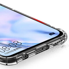 Huawei P40 Lite Kılıf Nitro Anti Shock Darbe Emici Köşe Korumalı Şeffaf Silikon Kapak Renksiz