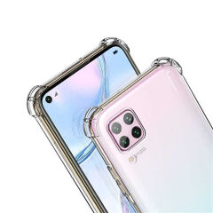 Huawei P40 Lite Kılıf Nitro Anti Shock Darbe Emici Köşe Korumalı Şeffaf Silikon Kapak Renksiz