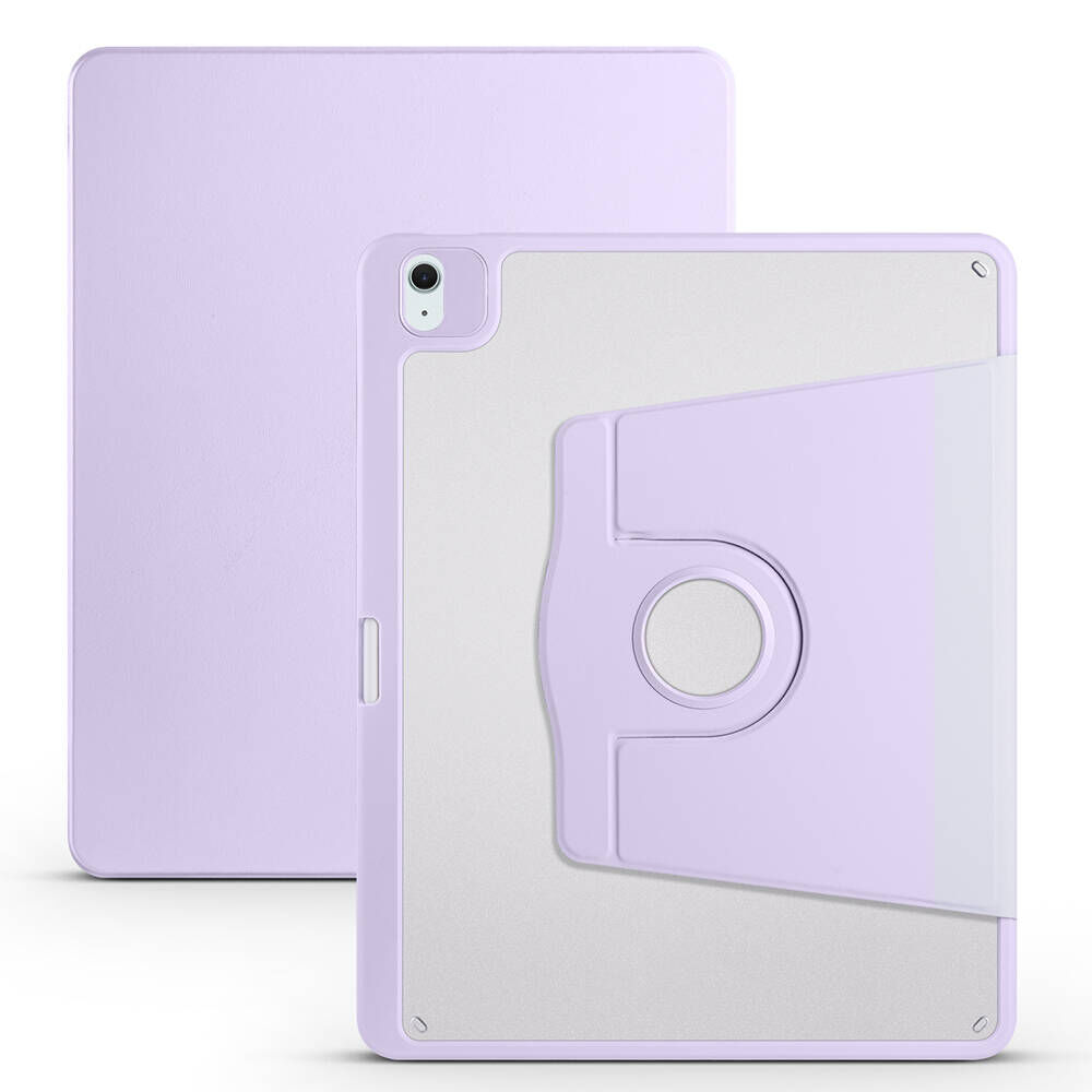 iPad Pro 11 2018 Kılıf Termik Kalem Bölmeli Dönebilen Standlı Kılıf Lila