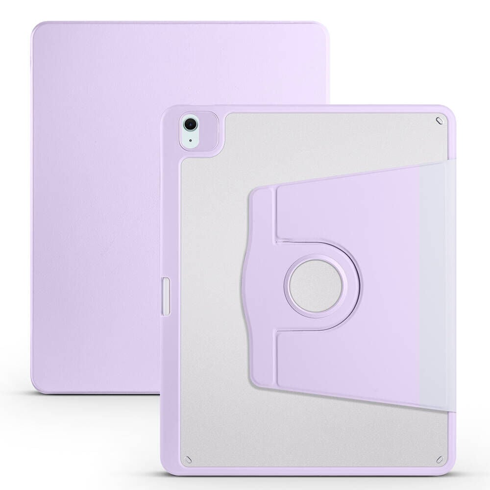 iPad Pro 11 2018 Kılıf Termik Kalem Bölmeli Dönebilen Standlı Kılıf Lila