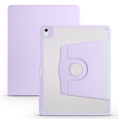 iPad Pro 11 2018 Kılıf Termik Kalem Bölmeli Dönebilen Standlı Kılıf Lila