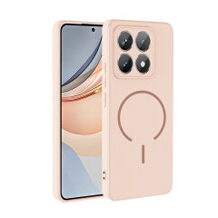 Xiaomi 14T Pro Kılıf Meta Lansman M-Safe Kamera Korumalı içi Kadife Yumuşak Renkli Süet Silikon Rose Pembe