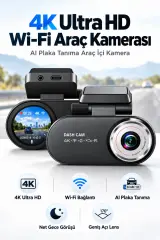 CK01 4K Ultra HD Wi-Fi Araç Kamerası AI Plaka Tanıma Araç İçi Kamera