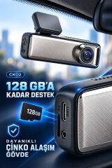 CK02 2K Wi-Fi Araç Kamerası 128 GB Destekli Park Modlu Zaman Atlamalı Kayıt