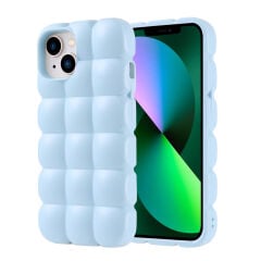 iPhone 14 Kılıf Parlak Esnek Silikon Dom Dom Kapak