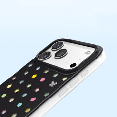 iPhone 18 Pro Kılıf MagSafe Şarj Özellikli Premium Taş Detayli Axen Sert PC Kapak