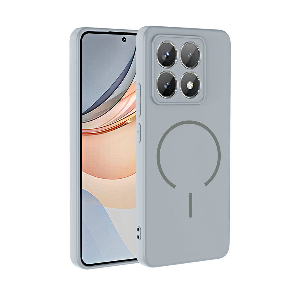 Xiaomi 14T Kılıf Meta Lansman M-Safe Kamera Korumalı içi Kadife Yumuşak Renkli Süet Silikon Titanyum-Gri