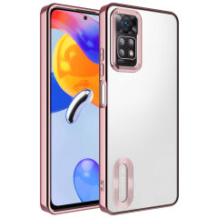 Xiaomi Redmi Note 12 Pro 4G Kamera Korumalı Logo Gösteren Omega Kapak kılıf Derin Mor