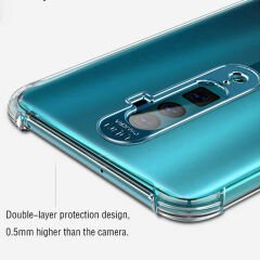 Oppo A9 2020 Kılıf Nitro Anti Shock Darbe Emici Köşe Korumalı Şeffaf Silikon Kapak Renksiz