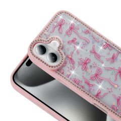 iPhone 16 Kılıf Taşlı ve Simli Tasarım Azra Kapak