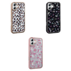 iPhone 16 Kılıf Taşlı ve Simli Tasarım Azra Kapak