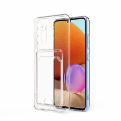 Samsung Galaxy A14 Kılıf Kartlıklı Şeffaf Setra Clear Silikon Kapak Kılıf