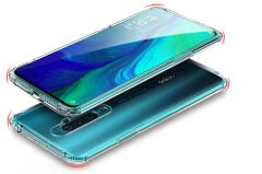 Oppo A5 2020 Kılıf Nitro Anti Shock Darbe Emici Köşe Korumalı Şeffaf Silikon Kapak