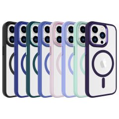 iPhone 15 Pro Max Kılıf Wireless Şarj Özellikli Krom Magsafe Silikon Kapak Kılıf