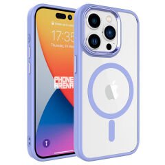 iPhone 15 Pro Max Kılıf Wireless Şarj Özellikli Krom Magsafe Silikon Kapak Kılıf