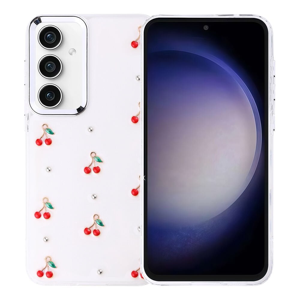 Samsung Galaxy S23 FE Kılıf Airbag Tasarımlı Simli Şeffaf Kutup Kapak