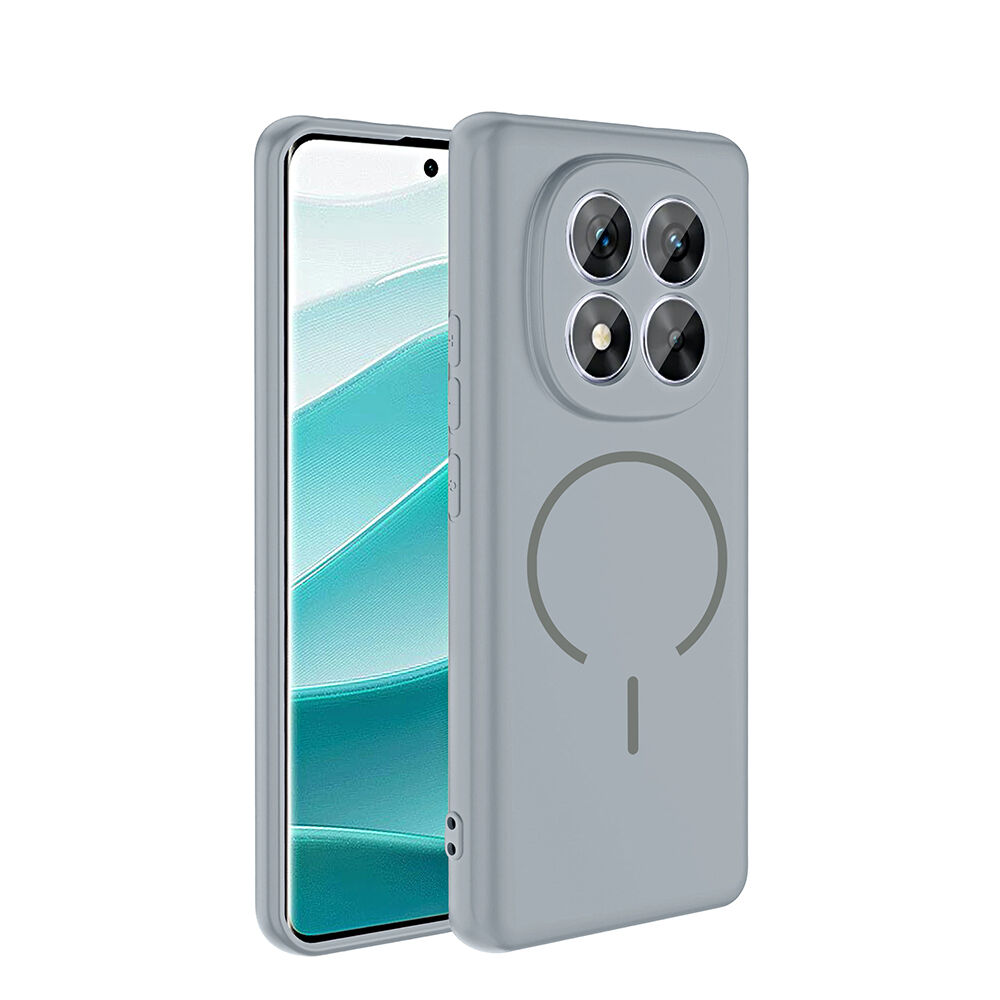 Xiaomi Redmi Note 14 Pro 5G Kılıf Meta Lansman M-Safe Kamera Korumalı içi Kadife Yumuşak Renkli Süet Silikon Titanyum-Gri