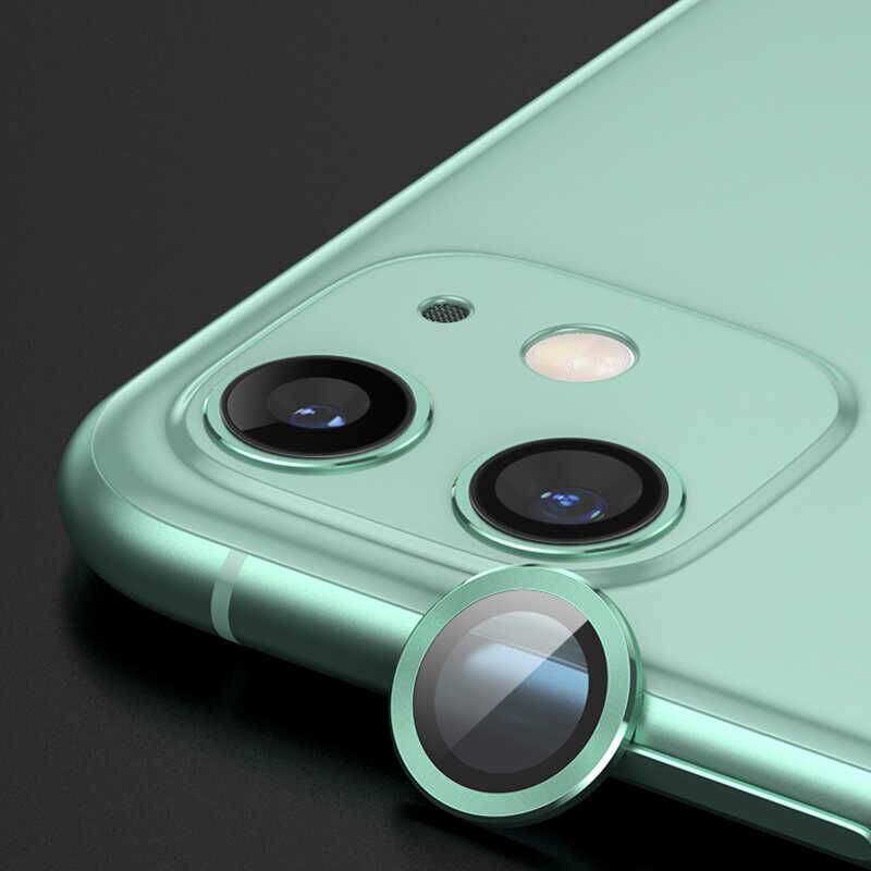 iPhone 11 CL-07 Kamera Lens Koruyucu Açık Yeşil