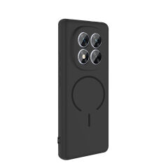 Xiaomi Redmi Note 14 Pro 5G Kılıf Meta Lansman M-Safe Kamera Korumalı içi Kadife Yumuşak Renkli Süet Silikon Siyah