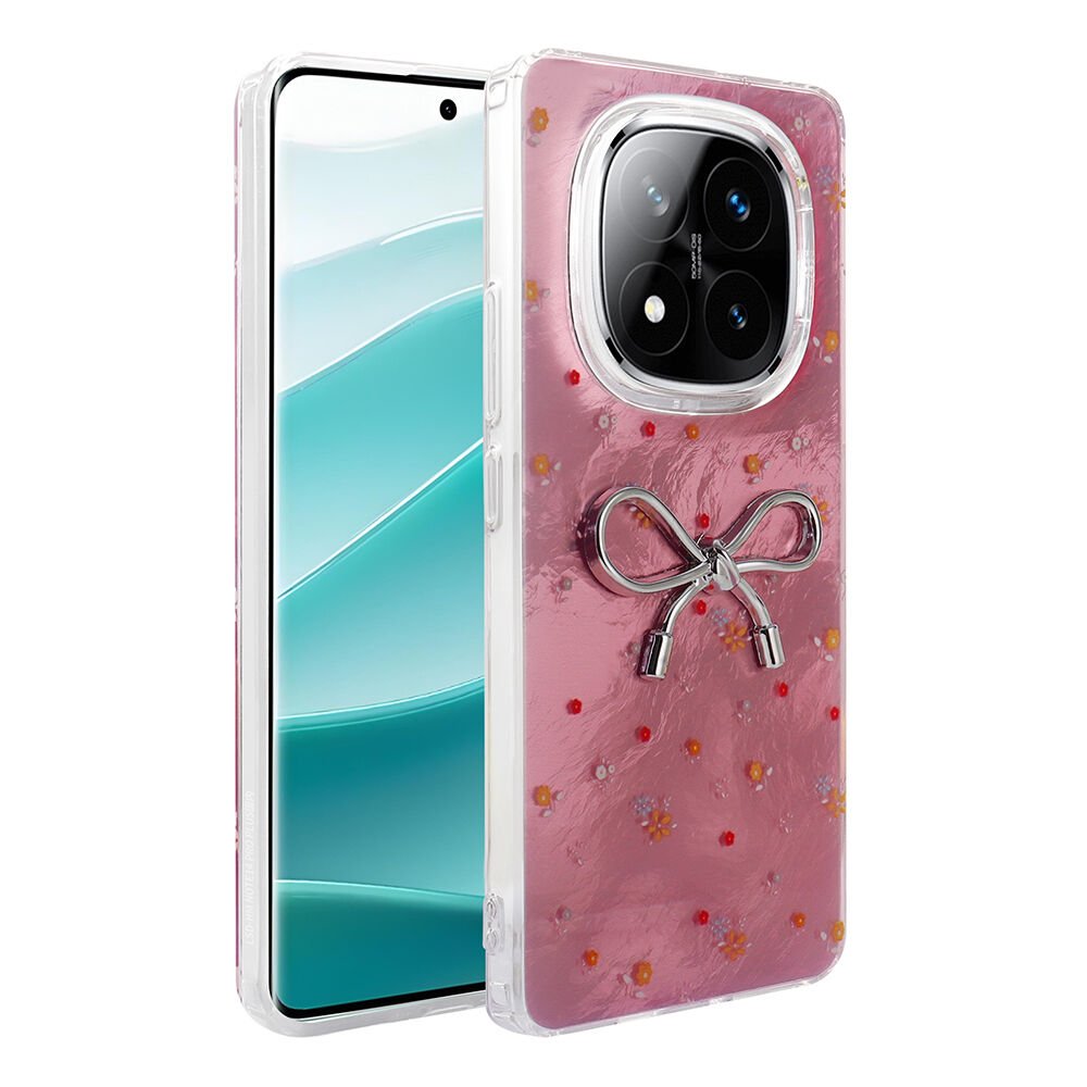 Xiaomi Poco X7 Kılıf Kamera Korumalı Figürlü Ponti Silikon Kapak Açık Pembe